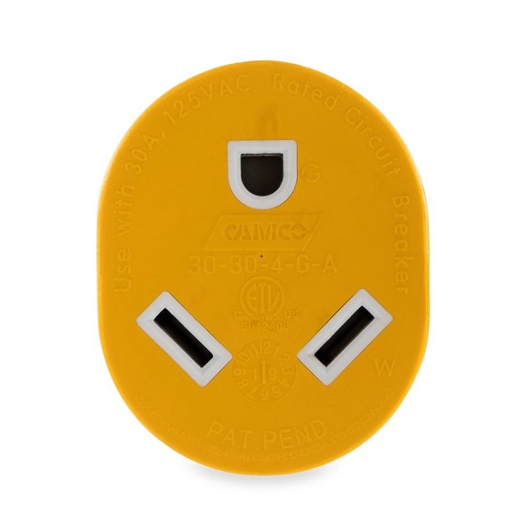 4 Prong Adapter For Connecting A Generator With a L5-30 or L14-30 Locking Plug Receptacle To A Standard RV Cord Set, 55338