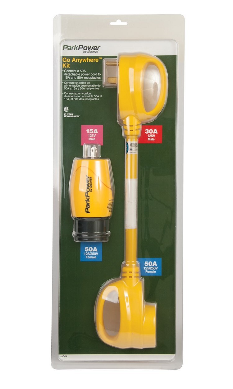 15 Amps And 30 Amps Pedestal Inlets To 50 Amp Standard Power Outlet, 50GOA