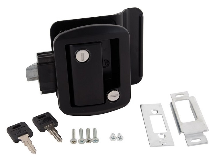 Entry Door Latch With Keys Black, 013-570