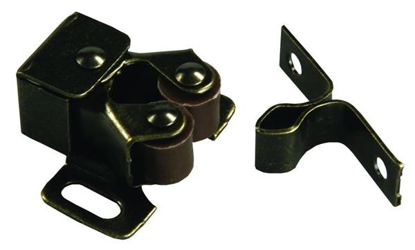2pk Double Roller Cabinet Catch Antique Brass, 70235