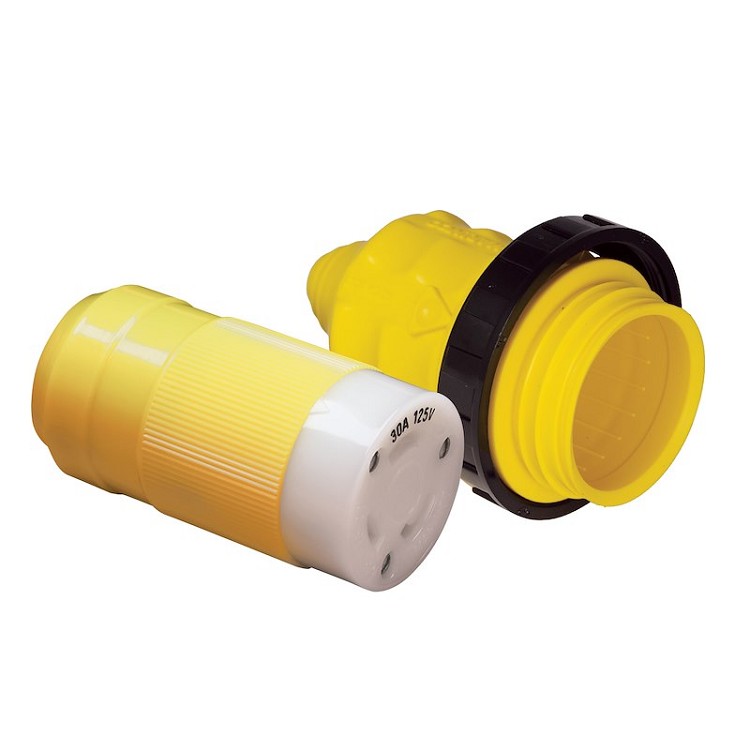 30 Amp Female Replacement Connector For A Detachable Power Cord Yellow, 305CRV.VPK